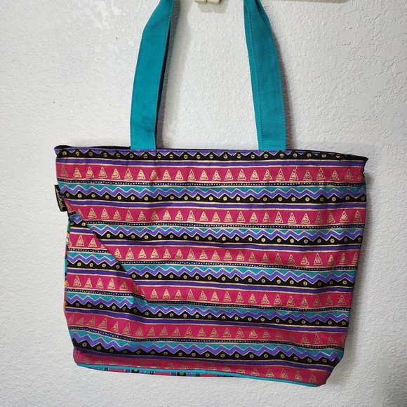 Laurel Burch Bag Cat Fantasticats Large Beach Travel Tote Big Colorful - Picture 7 of 10